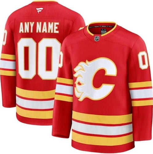 Calgary Flames Customized Red Fanatics Authentic Jersey