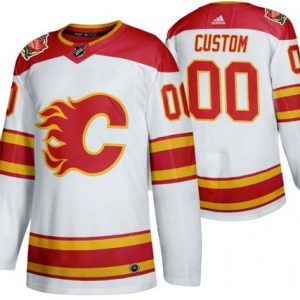 Calgary Flames Customized White 2019 Heritage Classic Authentic Jersey