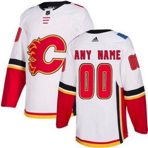 Calgary Flames Customized White Authentic Jersey