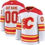 Calgary Flames Customized White Fanatics Authentic Jersey
