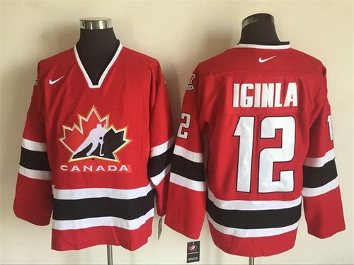 Canada #12 Jarome Iginla Red Hockey Jersey