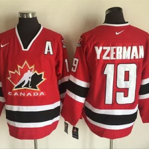 Canada #19 Steve Yzerman Red Hockey Jersey