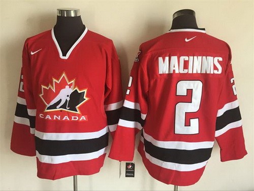 Canada #2 Al MacInnis Red Hockey Jersey