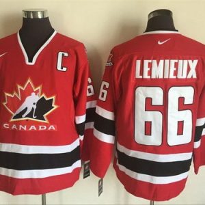 Canada #66 Mario Lemieux Red Hockey Jersey