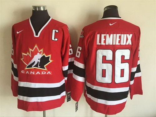 Canada #66 Mario Lemieux Red Hockey Jersey