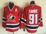 Canada #91 Joe Sakic Red Hockey Jersey