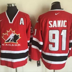 Canada #91 Joe Sakic Red Hockey Jersey
