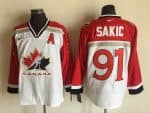 Canada #91 Joe Sakic White Hockey Jersey