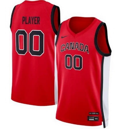 Canada Custom Red 2024 Heat Press Basketball Jersey