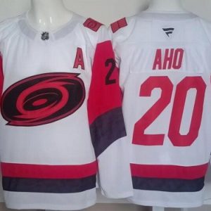 Carolina Hurricanes #20 Sebastian Aho White Authentic Jersey