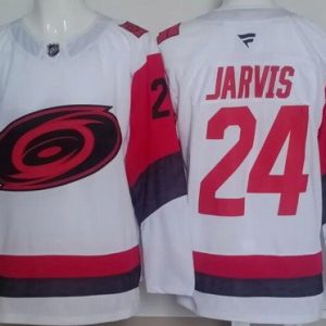 Carolina Hurricanes #24 Seth Jarvis White Authentic Jersey