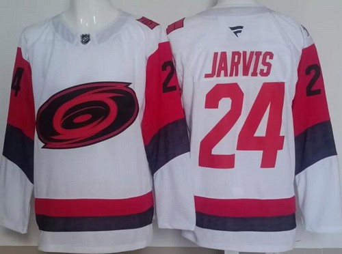 Carolina Hurricanes #24 Seth Jarvis White Authentic Jersey