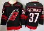 Carolina Hurricanes #37 Andrei Svechnikov Black Fanatics Authentic Jersey