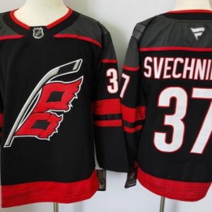Carolina Hurricanes #37 Andrei Svechnikov Black Fanatics Authentic Jersey