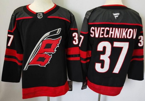Carolina Hurricanes #37 Andrei Svechnikov Black Fanatics Authentic Jersey