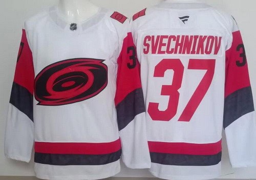 Carolina Hurricanes #37 Andrei Svechnikov White Authentic Jersey