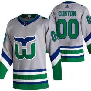 Carolina Hurricanes Customized Gray 2021 Reverse Retro Authentic Jersey