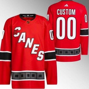 Carolina Hurricanes Customized Red 2022 Reverse Retro Authentic Jersey