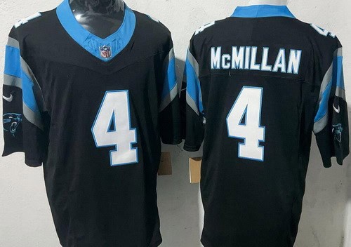 Carolina Panthers #4 Tetairoa McMillan Limited Black FUSE Vapor Jersey