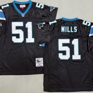 Carolina Panthers #51 Sam Mills Black 1996 Throwback Jersey