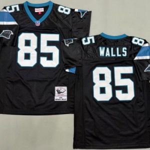 Carolina Panthers #85 Wesley Walls Black 1996 Throwback Jersey