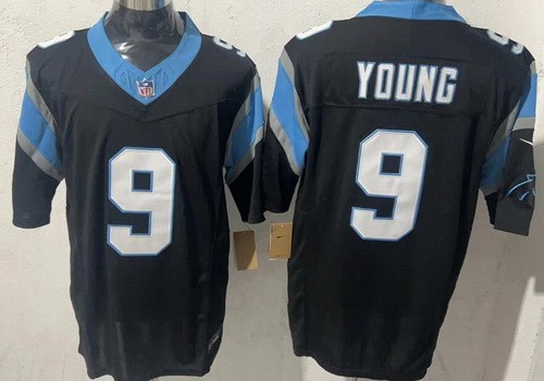 Carolina Panthers #9 Bryce Young Limited Black FUSE Vapor Jersey