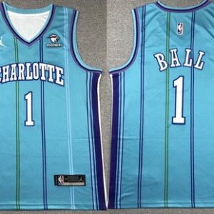 Charlotte Hornets #1 Lamelo Ball Blue Classic Icon Sponsor Swingman Jersey