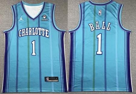 Charlotte Hornets #1 Lamelo Ball Blue Classic Icon Sponsor Swingman Jersey