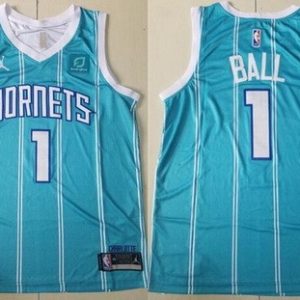 Charlotte Hornets #1 Lamelo Ball Blue Icon Sponsor Swingman Jersey