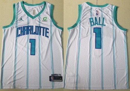 Charlotte Hornets #1 Lamelo Ball White Icon Sponsor Swingman Jersey
