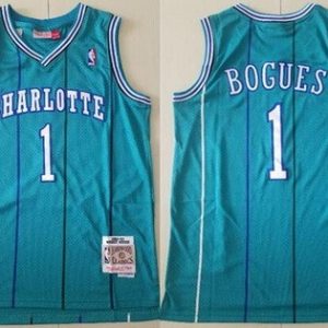 Charlotte Hornets #1 Tyrone Bogues Green 1992 Throwback Swingman Jersey
