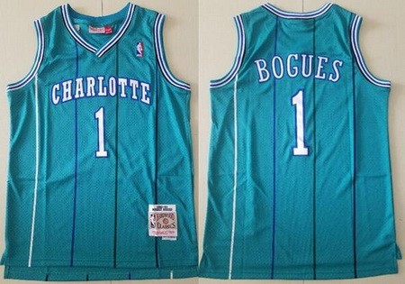 Charlotte Hornets #1 Tyrone Bogues Green 1992 Throwback Swingman Jersey