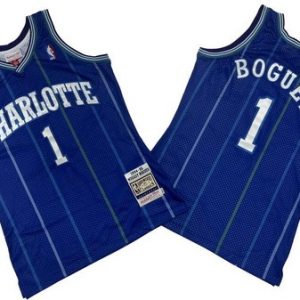 Charlotte Hornets #1 Tyrone Bogues Purple 1994 Throwback Swingman Jersey