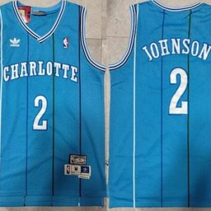 Charlotte Hornets #2 Larry Johnson Blue Hollywood Classic Swingman Jersey