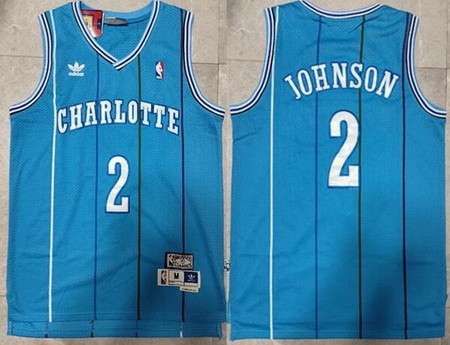 Charlotte Hornets #2 Larry Johnson Blue Hollywood Classic Swingman Jersey