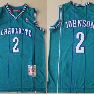 Charlotte Hornets #2 Larry Johnson Green 1992 Hollywood Classic Swingman Jersey