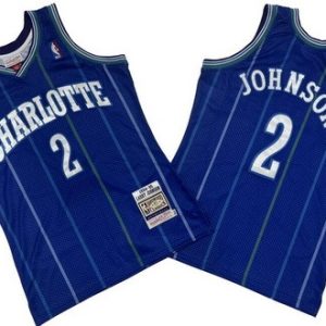 Charlotte Hornets #2 Larry Johnson Purple 1994 Throwback Swingman Jersey