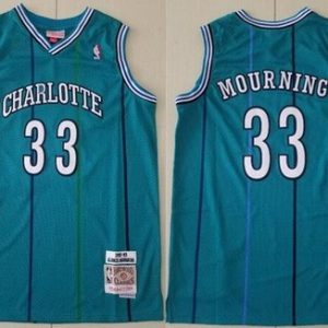 Charlotte Hornets #33 Alonzo Mourning Green 1992 Throwback Swingman Jersey