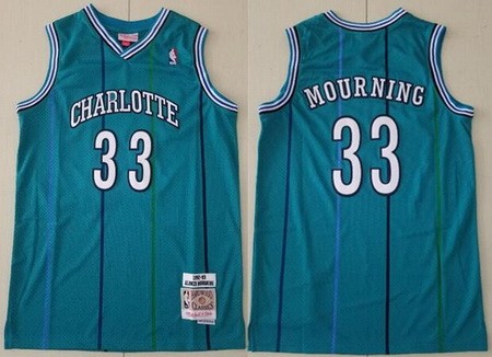 Charlotte Hornets #33 Alonzo Mourning Green 1992 Throwback Swingman Jersey