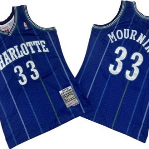 Charlotte Hornets #33 Alonzo Mourning Purple 1994 Throwback Swingman Jersey