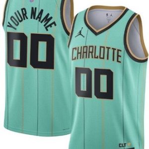Charlotte Hornets Custom Mint 2024 Heat Press Jersey