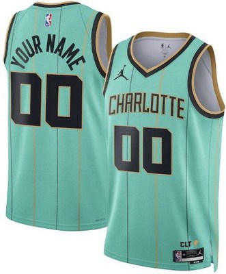 Charlotte Hornets Custom Mint 2024 Heat Press Jersey