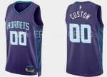 Charlotte Hornets Custom Purple 2022 Statement Icon Heat Press Jersey