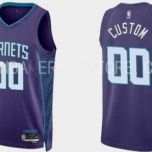 Charlotte Hornets Custom Purple 2022 Statement Icon Heat Press Jersey