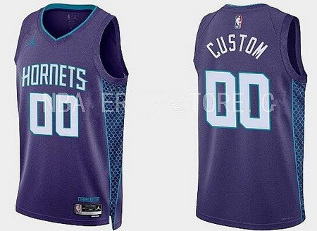 Charlotte Hornets Custom Purple 2022 Statement Icon Heat Press Jersey