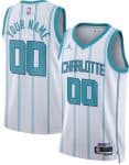 Charlotte Hornets Custom White Heat Press Jersey