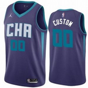 Charlotte Hornets Customized Purple Statement Stitched Swingman Jersey