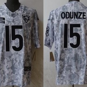 Chicago Bears #15 Rome Odunze Limited Arctic Camo 2024 Salute to Service Jersey