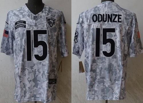 Chicago Bears #15 Rome Odunze Limited Arctic Camo 2024 Salute to Service Jersey