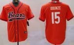 Chicago Bears #15 Rome Odunze Limited Orange Baseball Jersey